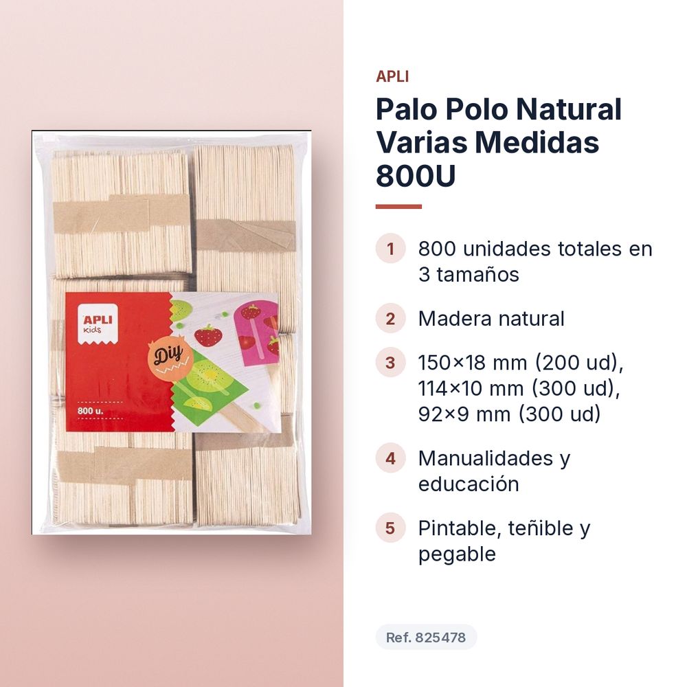 PALO POLO NATURAL VARIAS MEDIDAS 800U - características principales