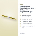 PAPEL CELOFÁN AMARILLO INETA ROLLO 50 CM × 65 TREPADO 25HOJAS - características principales
