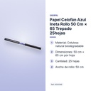 PAPEL CELOFÁN AZUL INETA ROLLO 50 CM × 65 TREPADO 25HOJAS - características principales