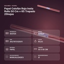 PAPEL CELOFÁN ROJO INETA ROLLO 50 CM × 65 TREPADO 25HOJAS - resumen de atributos