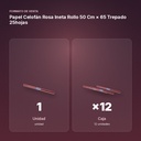 PAPEL CELOFÁN ROSA INETA ROLLO 50 CM × 65 TREPADO 25HOJAS - formato de venta: caja de 12