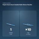 PAPEL CHAROL AZUL COBALTO ROLLO 50CM×16,25M - formato de venta: caja de 10