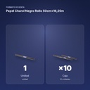 PAPEL CHAROL NEGRO ROLLO 50CM×16,25M - formato de venta: caja de 10