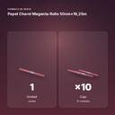 PAPEL CHAROL MAGENTA ROLLO 50CM×16,25M - formato de venta: caja de 10
