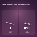 PAPEL CHAROL ROSA PALIDO ROLLO 50CM×16,25M - formato de venta: caja de 10