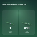 PAPEL CHAROL VERDE ROLLO 50CM×16,25M - formato de venta: caja de 10