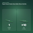 PAPEL CHAROL VERDE CLARO ROLLO 50CM×16,25M - formato de venta: caja de 10