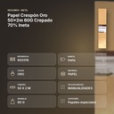 PAPEL CRESPÓN ORO 50×2M 60G CREPADO 70% INETA  - resumen de atributos