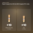 PAPEL CRESPÓN ORO 50×2M 60G CREPADO 70% INETA  - formato de venta: caja de 10