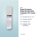 PAPEL CRESPÓN PLATA 50×2M 60G CREPADO 70% INETA  - características principales