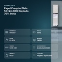 PAPEL CRESPÓN PLATA 50×2M 60G CREPADO 70% INETA  - resumen de atributos