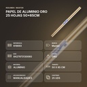 PAPEL DE ALUMINIO ORO 25 HOJAS 50x65CM - resumen de atributos
