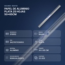 PAPEL DE ALUMINIO PLATA 25 HOJAS 50x65CM - resumen de atributos