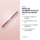 PAPEL DE ALUMINIO ROJO 25 HOJAS 50x65CM - características principales