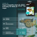 PAPEL FOTOGRÁFICO APLI EVERYDAY A4 180G 20 HOJAS - resumen de atributos