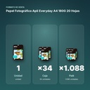 PAPEL FOTOGRÁFICO APLI EVERYDAY A4 180G 20 HOJAS - formato de venta: caja de 34, palé de 1088