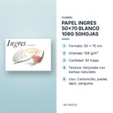 PAPEL INGRES 50x70 BLANCO 108G 50HOJAS - características principales