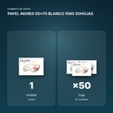 PAPEL INGRES 50x70 BLANCO 108G 50HOJAS - formato de venta: caja de 50