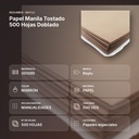 PAPEL MANILA TOSTADO 500 HOJAS DOBLADO - resumen de atributos