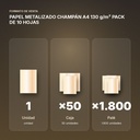 PAPEL METALIZADO CHAMPÁN A4 130 g/m² PACK DE 10 HOJAS - formato de venta: caja de 50, palé de 1800