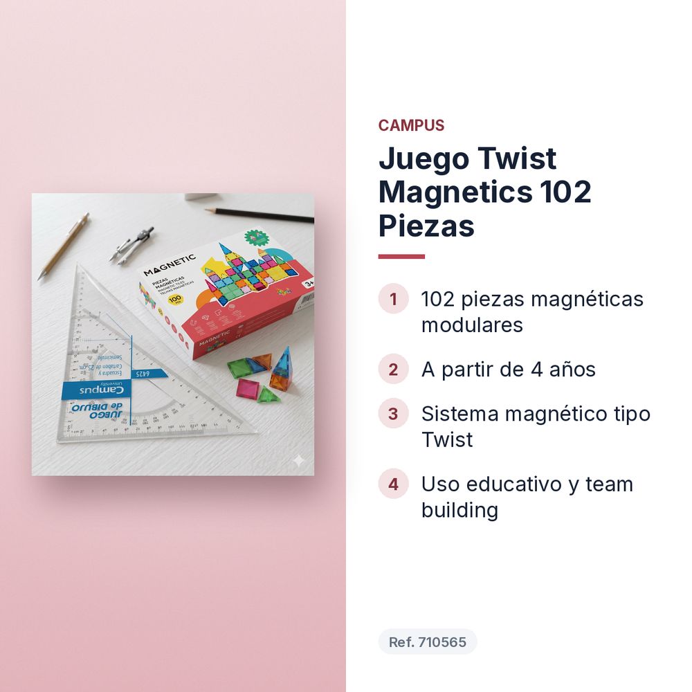 JUEGO TWIST MAGNETICS 102 PIEZAS - características principales