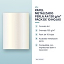 PAPEL METALIZADO PERLA A4 130 g/m² PACK DE 10 HOJAS - características principales