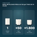 PAPEL METALIZADO PERLA A4 130 g/m² PACK DE 10 HOJAS - formato de venta: caja de 50, palé de 1800
