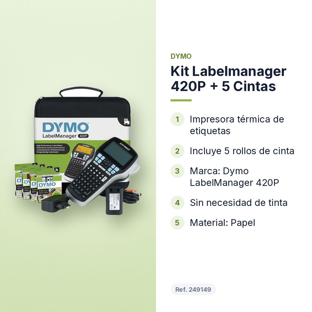 KIT LABELMANAGER 420P + 5 CINTAS - características principales