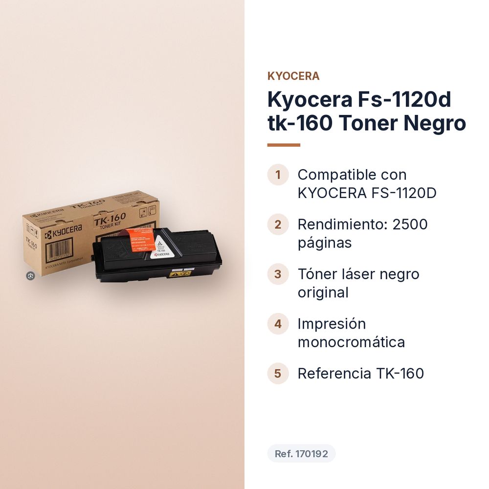 KYOCERA FS-1120D TK-160 TONER NEGRO - características principales