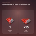 FUNDA PLASTIFICAR A4 YOSAN 125 MICRAS 250 UDS - formato de venta: caja de 10