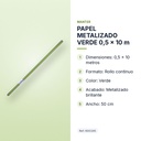 PAPEL METALIZADO VERDE 0,5 x 10 m - características principales