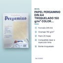 PAPEL PERGAMINO DIN A4 TROQUELADO 150 g/m² COLOR PARCHMENT OCRE PACK 25 HOJAS - características principales