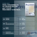 PAPEL PERGAMINO DIN A4 TROQUELADO 150 g/m² COLOR PARCHMENT OCRE PACK 25 HOJAS - resumen de atributos