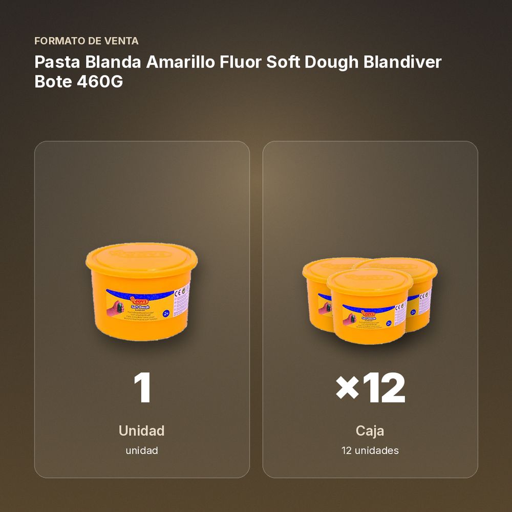 PASTA BLANDA AMARILLO FLUOR SOFT DOUGH BLANDIVER BOTE 460G - formato de venta: caja de 12