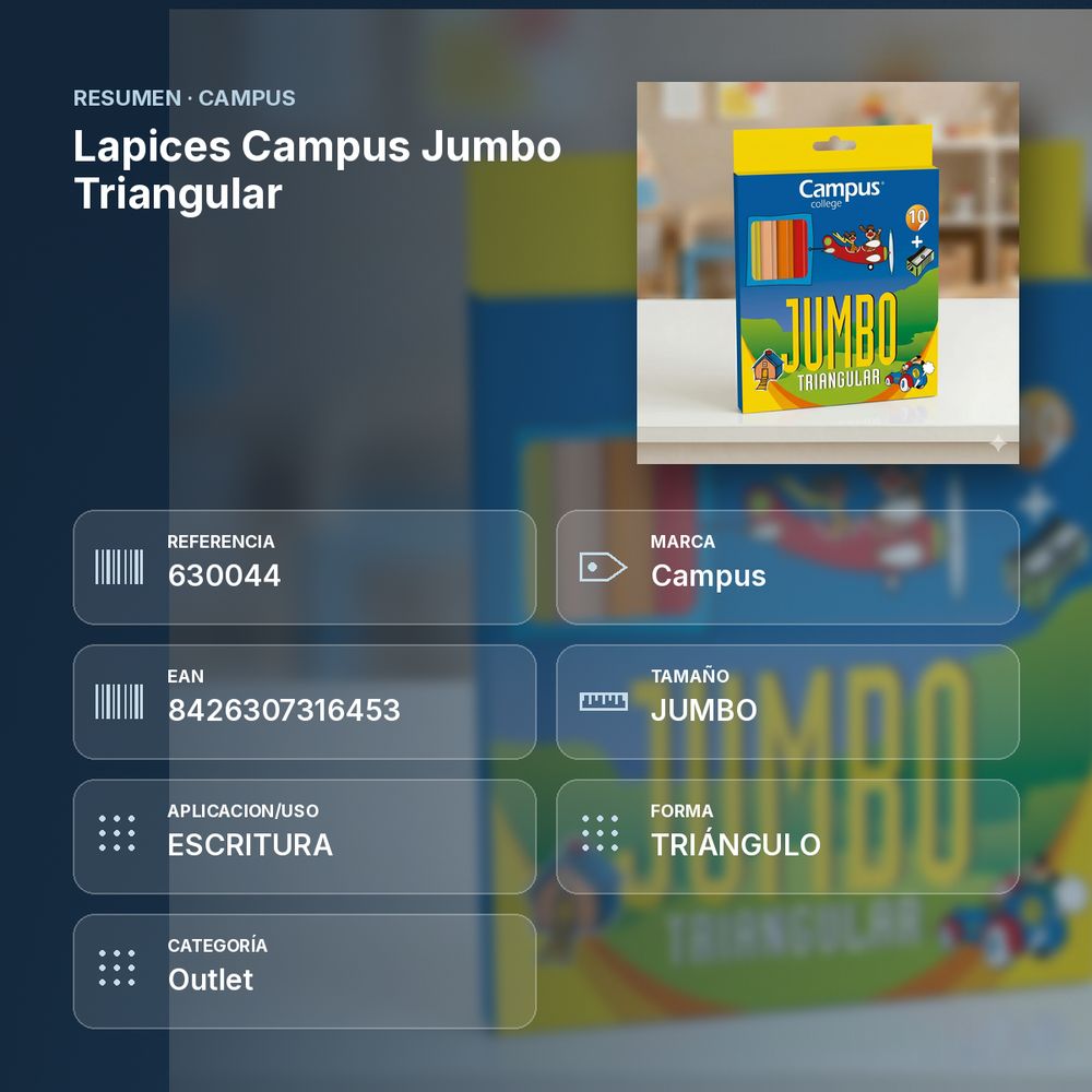 LAPICES CAMPUS JUMBO TRIANGULAR - resumen de atributos