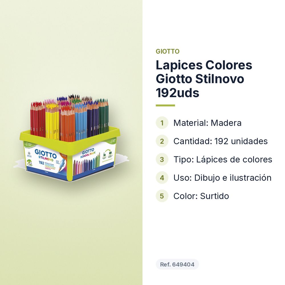 LAPICES COLORES GIOTTO STILNOVO 192UDS - características principales