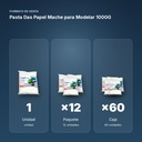 PASTA DAS PAPEL MACHE  PARA MODELAR 1000G - formato de venta: paquete de 12, caja de 60
