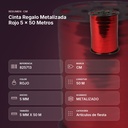 CINTA REGALO METALIZADA ROJO 5 X 50 METROS - resumen de atributos