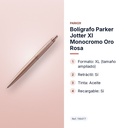 BOLÍGRAFO PARKER JOTTER XL MONOCROMO ORO ROSA - características principales