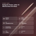 BOLÍGRAFO PARKER JOTTER XL MONOCROMO ORO ROSA - resumen de atributos