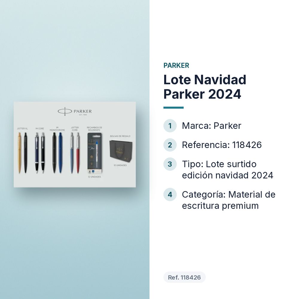 LOTE NAVIDAD PARKER 2024 - características principales