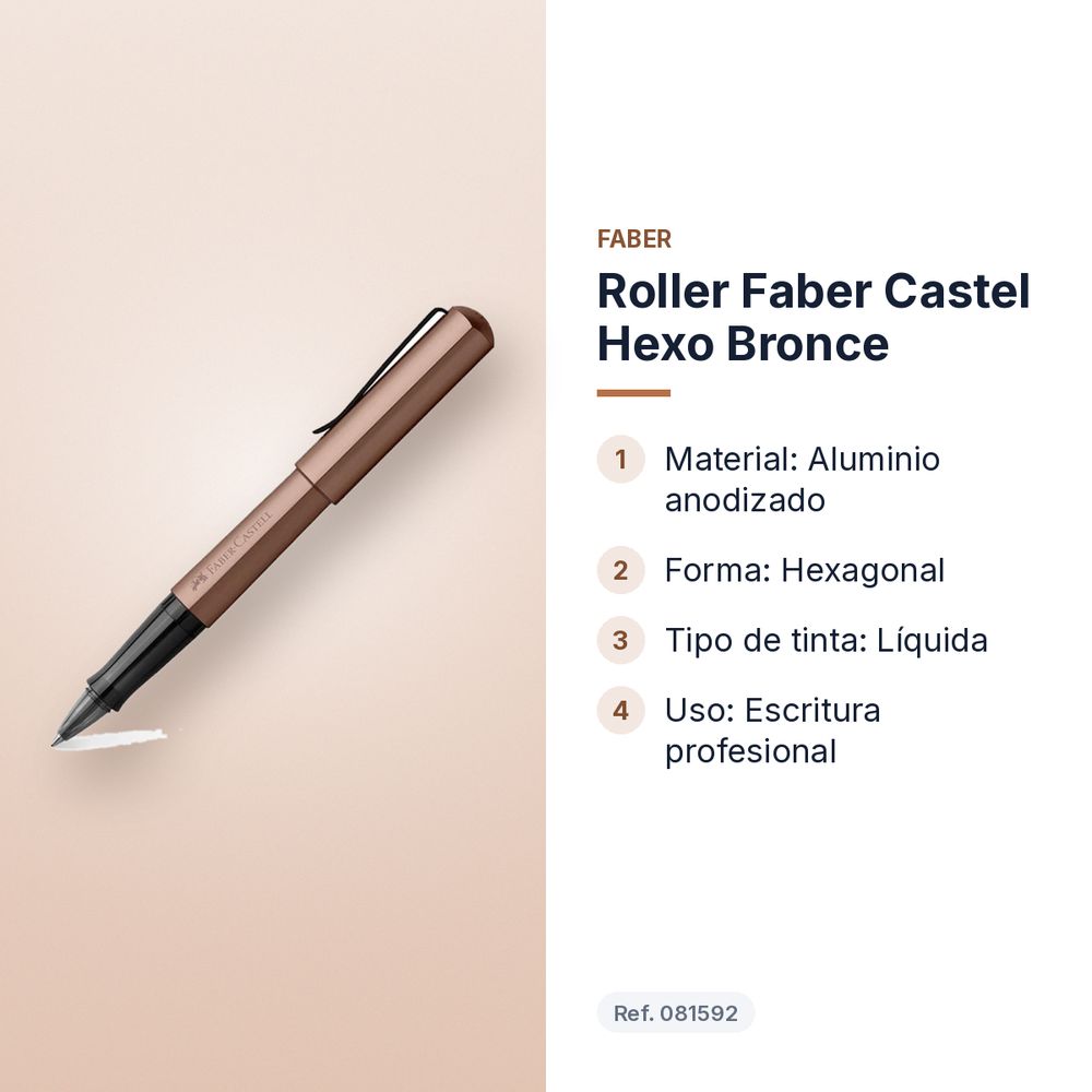 ROLLER FABER CASTEL HEXO BRONCE - características principales