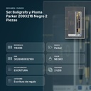 SET BOLÍGRAFO Y PLUMA PARKER 2093216 NEGRO 2 PIEZAS - resumen de atributos