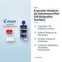 EXPOSITOR GIRATORIO DE SOBREMESA PILOT 516 BOLÍGRAFOS SURTIDOS - características principales