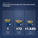 LÁPICES DE GRAFITO STAEDTLER 183 TRIPLUS SLIM HB BOTE 72 UNIDADES - formato de venta: paquete de 72, caja de 1440