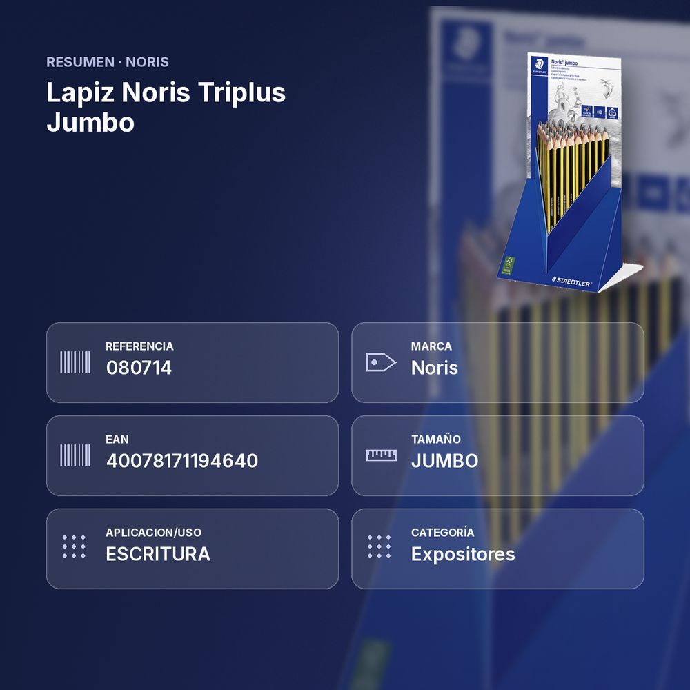 LAPIZ NORIS TRIPLUS JUMBO - resumen de atributos