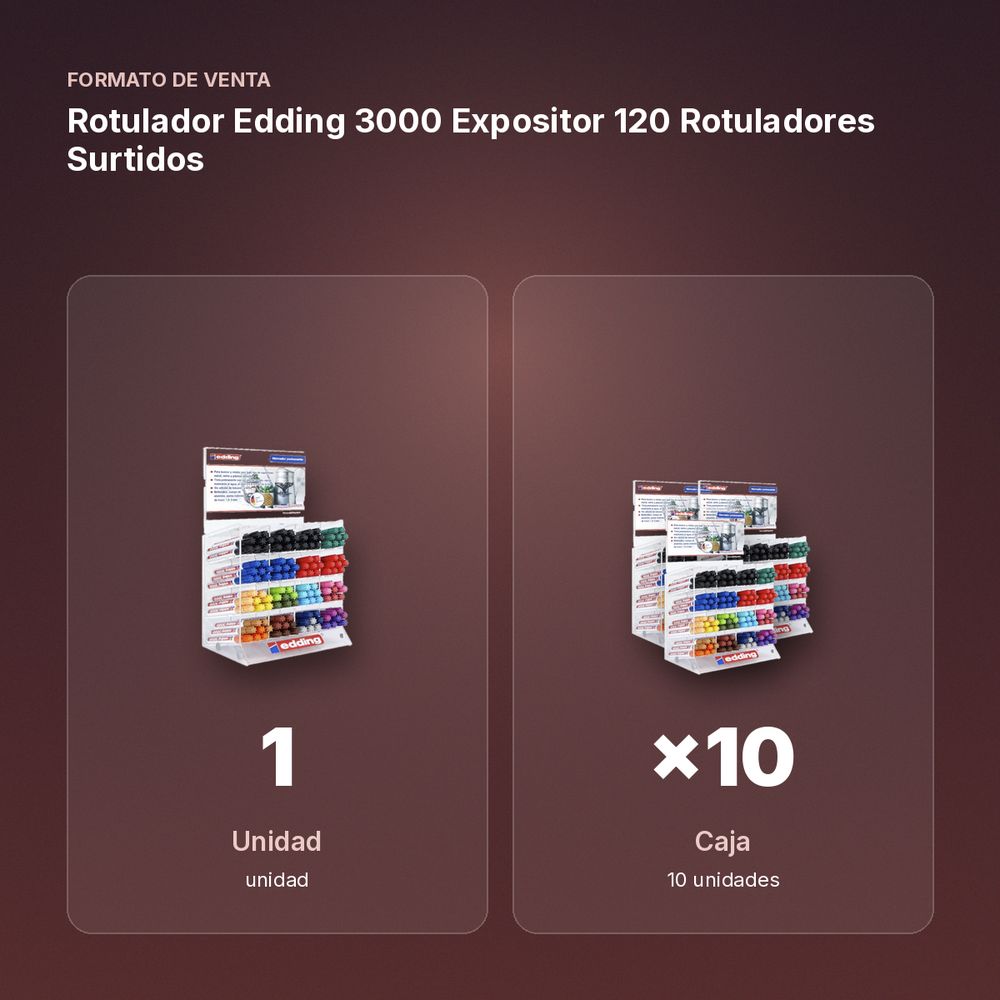 ROTULADOR EDDING 3000 EXPOSITOR 120 ROTULADORES SURTIDOS - formato de venta: caja de 10