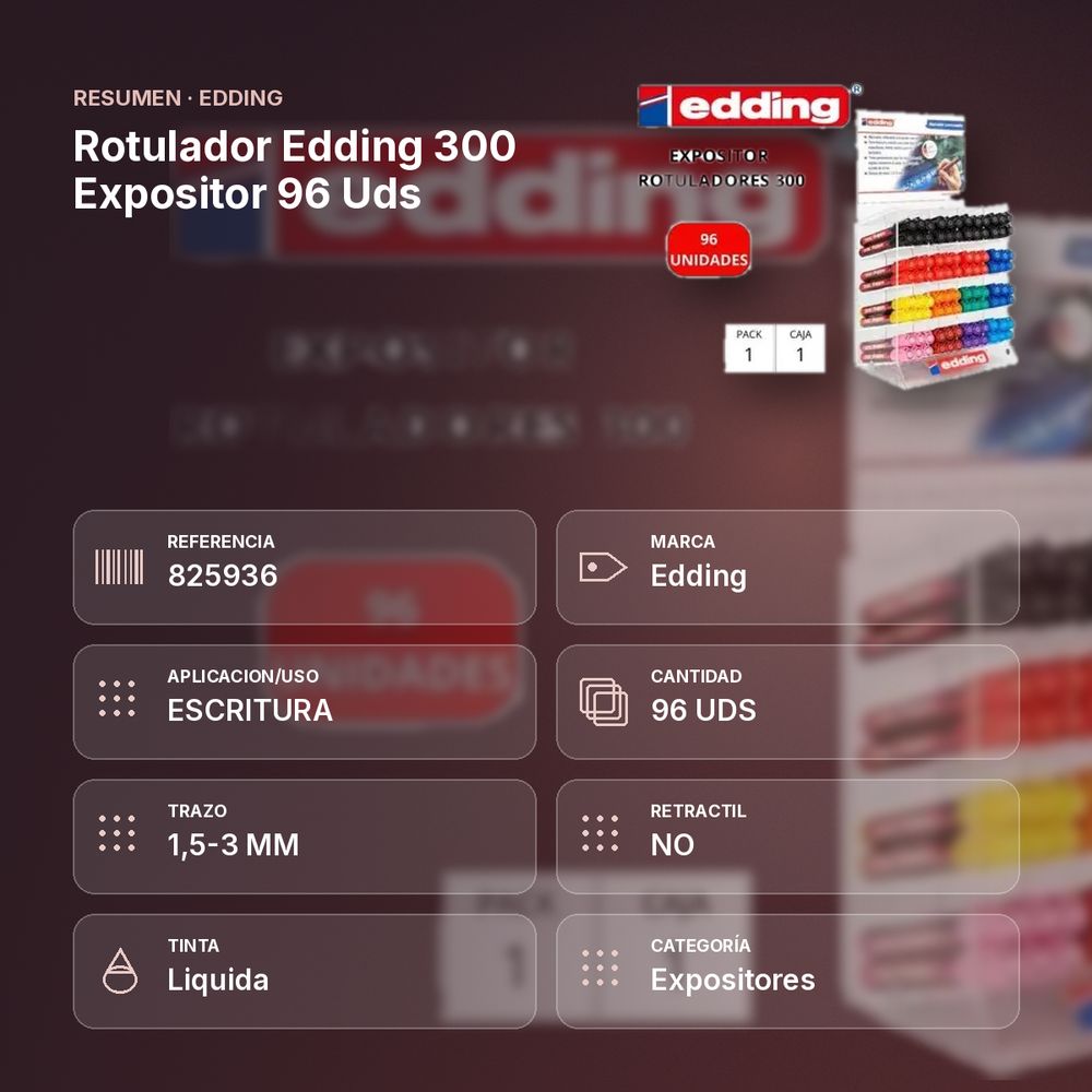 ROTULADOR EDDING 300 EXPOSITOR 96 UDS - resumen de atributos