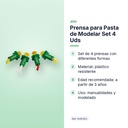 PRENSA PARA PASTA DE MODELAR SET 4 UDS - características principales