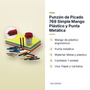 PUNZÓN DE PICADO 769 SIMPLE MANGO PLÁSTICO Y PUNTA METÁLICA - características principales